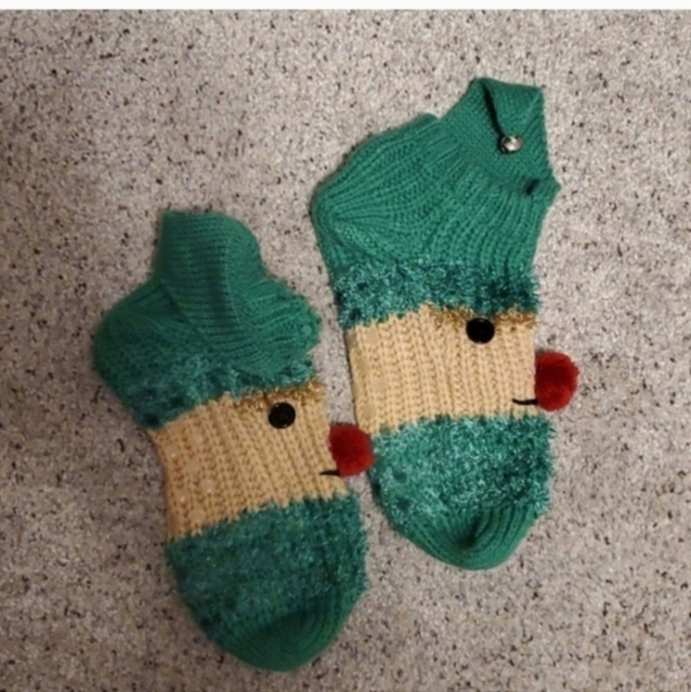 2/$10! Christmas elves knitted socks